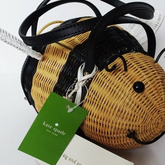 Kate Spade Down the Rabbit Hole Wicker Bee satchel - Picture 3 of 7